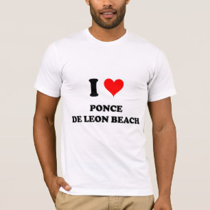 Camiseta Eu amo a praia Florida de Ponce De Leon