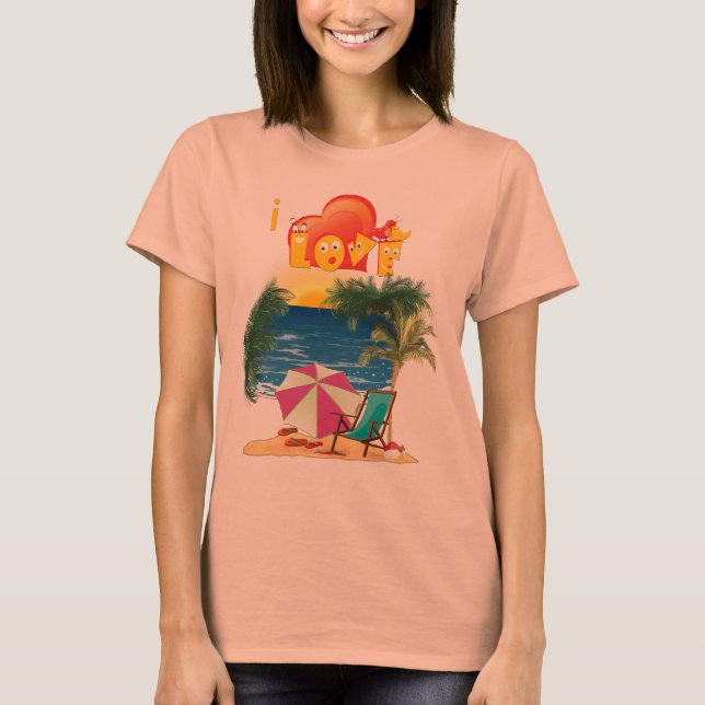 Camiseta Eu amo a praia no verão (Frente)