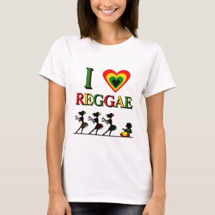 Camiseta Eu amo a reggae
