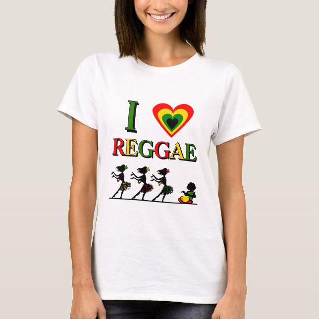 Camiseta Eu amo a reggae (Frente)