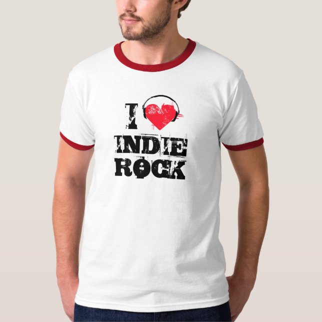 Camiseta Eu amo a rocha indie (Frente)