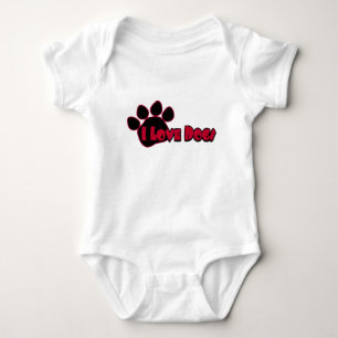 Camiseta Eu amo a roupa do bebê dos cães
