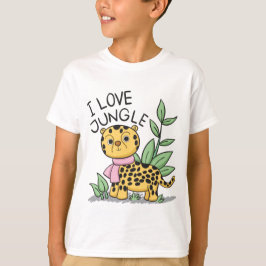 Camiseta Eu Amo A Selva Leopardo Engraçado
