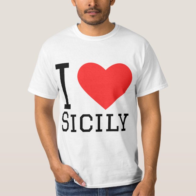 Camiseta Eu amo a sicília (Frente)