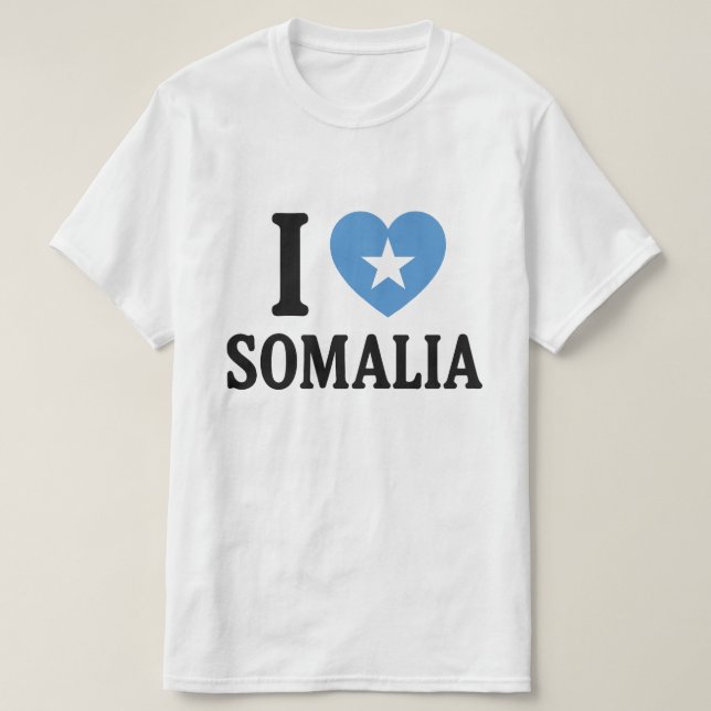 Camiseta Eu amo a Somália (Frente do Design)