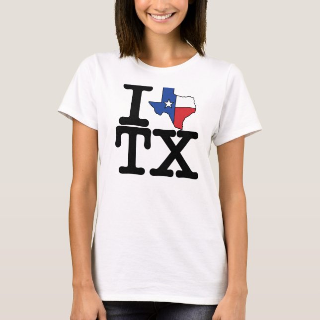 Camiseta Eu amo a t-camisa de Texas (Frente)