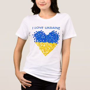 Camiseta Eu amo a Ucrânia. Suporte à Ucrânia. 