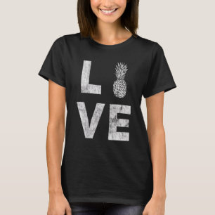 Camiseta Eu Amo Abacaxi Fruta Abacaxi  Aloha Havaí Soma