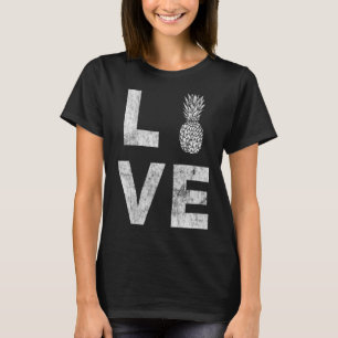 Camiseta Eu Amo Abacaxi Fruta Abacaxi Aloha Havaí Soma