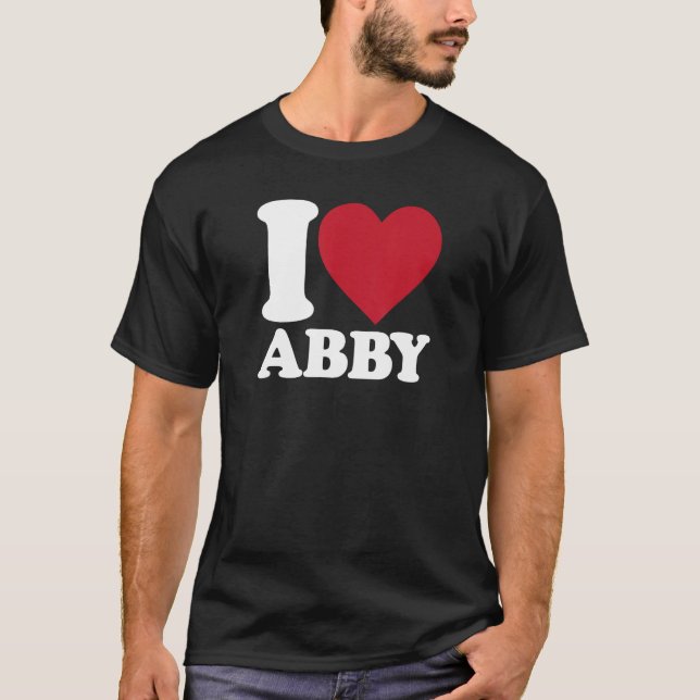 Camiseta Eu amo Abby - Eu coração Abby (Frente)