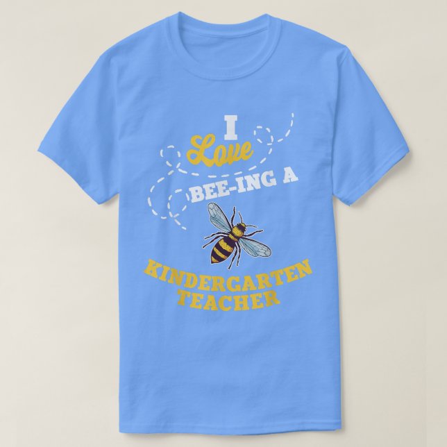 Camiseta Eu Amo Abelhas Em Um Professor De Jardim De Infânc (Frente do Design)