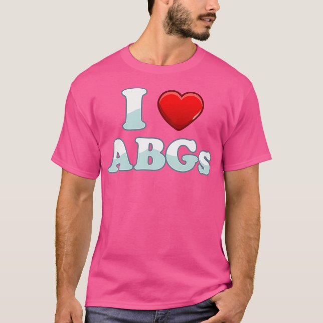 Camiseta Eu Amo Abgs Heart Engraçado Casal Abg Dia de os na (Frente)