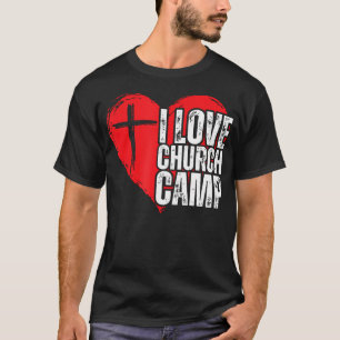 Camiseta Eu Amo Acampamento da Igreja Vbs Escola Bíblica de