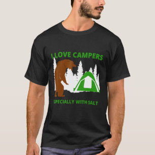 Camiseta Eu Amo Acampantes Urso Engraçado Sarcástico Caça A