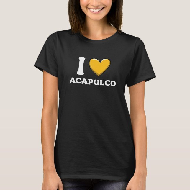 Camiseta Eu Amo Acapulco México  7 (Frente)
