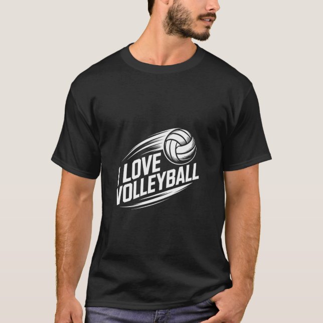 Camiseta Eu Amo Acessórios de Entusiasta de Volei (Frente)