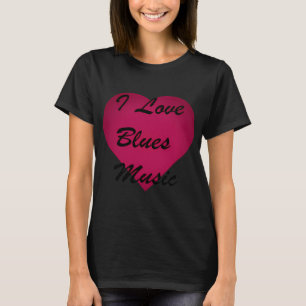 Camiseta Eu amo adesivos de música Blues