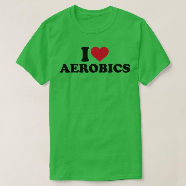 Camiseta Eu amo Aerobics 9 (Frente do Design)