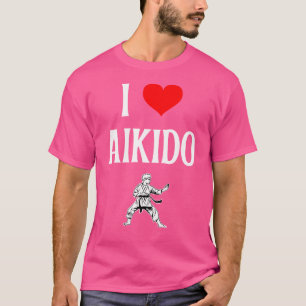 Camiseta Eu amo Aikido I Heart Aikido japonês Artes marciai