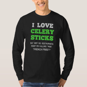 Camiseta Eu Amo Aipo Penteia Fritas Francesas Foodie