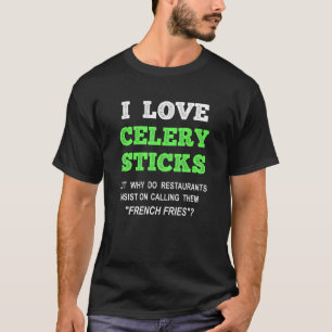 Camiseta Eu Amo Aipo Penteia Fritas Francesas Foodie
