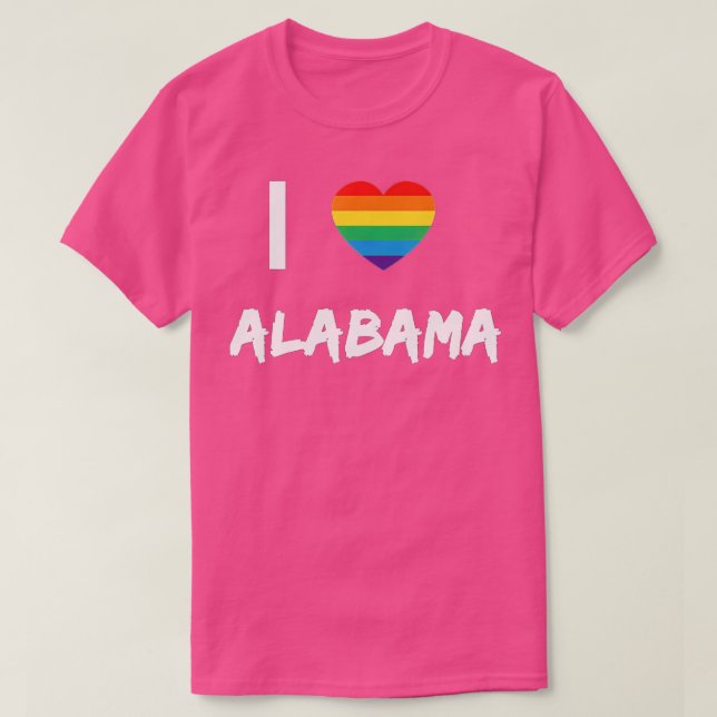 Camiseta Eu amo Alabama Orgulho gay LBG  (Frente do Design)