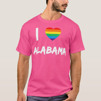 Camiseta Eu amo Alabama Orgulho gay LBG