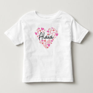 Camiseta Eu amo Alaia - corações para Alaia
