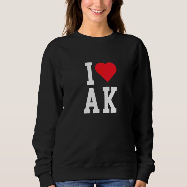 Camiseta Eu Amo Alasca  AK  Retrospectiva  Clássico (Frente)