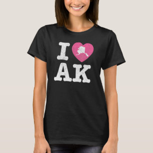 Camiseta Eu Amo Alasca Vida Selvagem Alasca Aurora Boreal