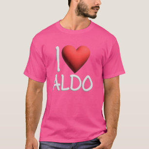 Camiseta Eu Amo Aldo Name Personalizado Men Cara BFF Amigo 