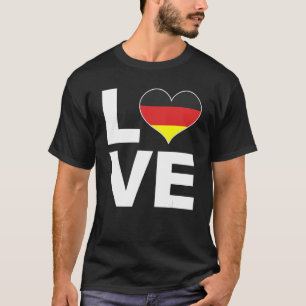 Camiseta Eu Amo Alemanha  Coração Bandeira Alemanha