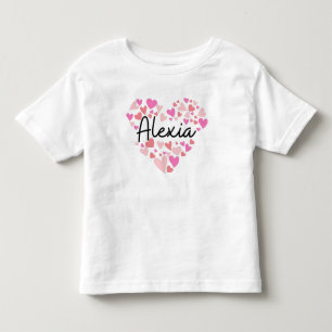 Camiseta Eu amo Alexia - corações para Alexia