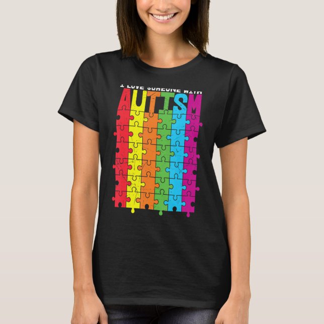 Camiseta Eu Amo Alguém Com A Consciência Do Quebra-cabeça D (Frente)