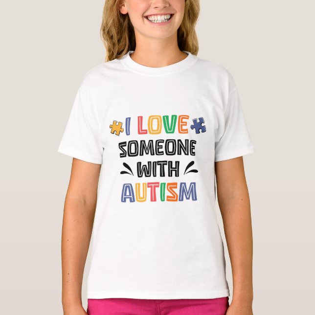 Camiseta Eu Amo Alguém com Autismo (Frente)