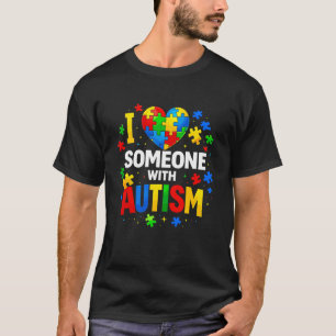 Camiseta Eu Amo Alguém com Autismo Abril Conscientização do
