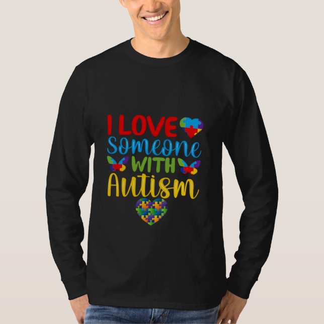Camiseta Eu Amo Alguém Com Autismo Autismo Mugs Ect (Frente)