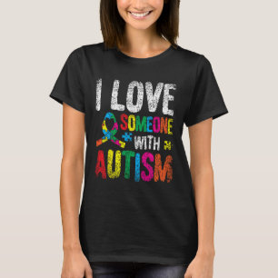 Camiseta Eu Amo Alguém Com Autismo Autista Autista Apoio