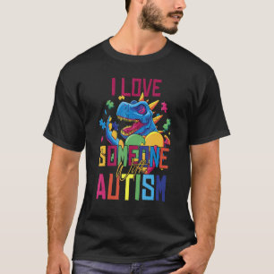 Camiseta Eu Amo Alguém com Autismo  Conscientização Autista