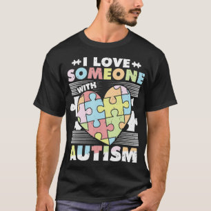 Camiseta Eu Amo Alguém Com Autismo Quebra-cabeça Piece