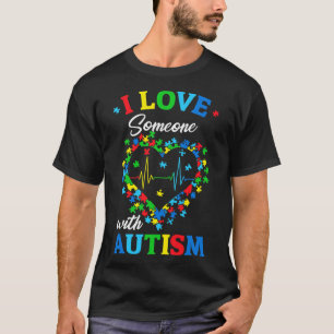 Camiseta Eu Amo Alguém Com Autismo Sensibilização Homens Mu