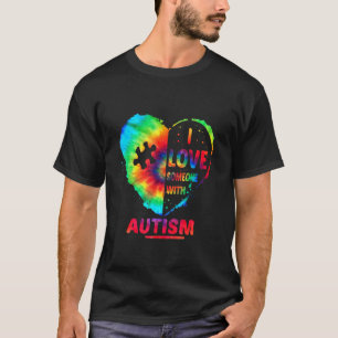 Camiseta Eu Amo Alguém Com Autismo Tie Dye Conscientização 