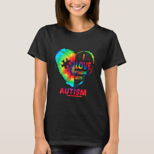 Camiseta Eu Amo Alguém Com Autismo Tie Dye Conscientização 
