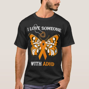 Camiseta Eu Amo Alguém Com Borboleta DHD Laranja Fita H