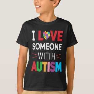 Camiseta Eu Amo Alguém Com Consciência do Autismo Homens Mu