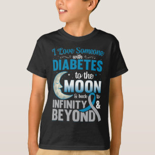 Camiseta Eu Amo Alguém Com Diabetes À Lua E Byck