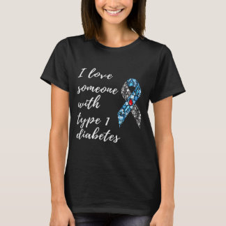 Camiseta Eu Amo Alguém Com Diabetes Tipo 1