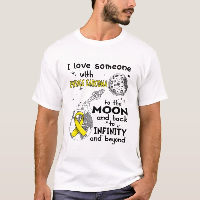 Camiseta Eu amo alguém com Ewing Sarcoma consciência (Frente)