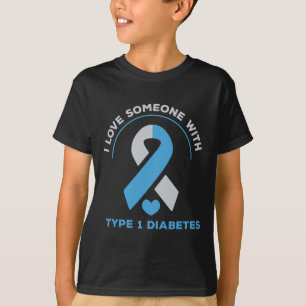 Camiseta Eu Amo Alguém Com Presente De Consciência Da Diabe