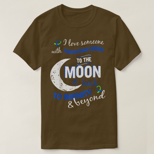 Camiseta Eu Amo Alguém Com Pseudotumor Cerebri Verde Azul (Frente do Design)